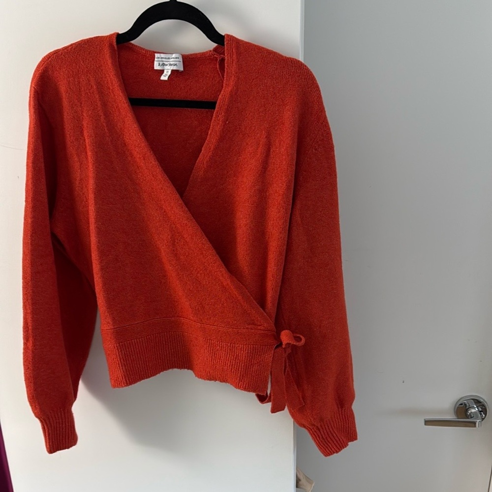 & Other Stories Red Wrap Sweater
